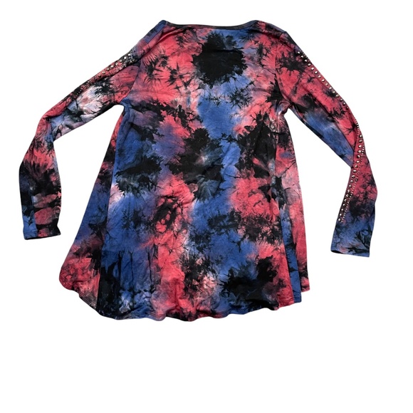 Vocal small Pink Purple Metal Embellished Ladies Rayon Blend Long Sleeve Shirt - Picture 6 of 6